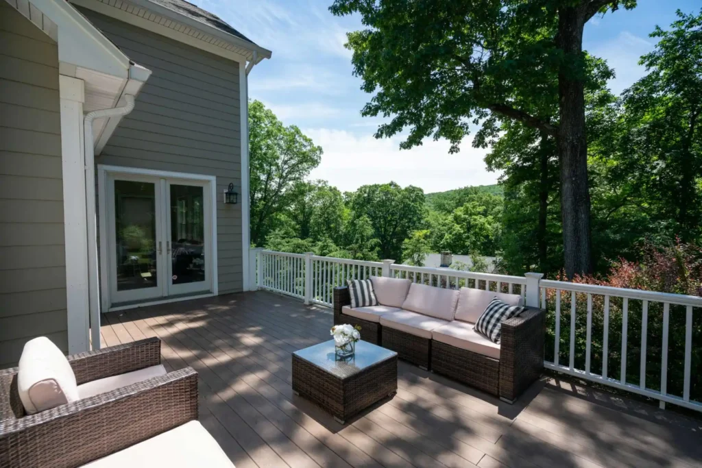 Outdoor patio at The Lodge, BlueCrest's co-occurring treatment facility